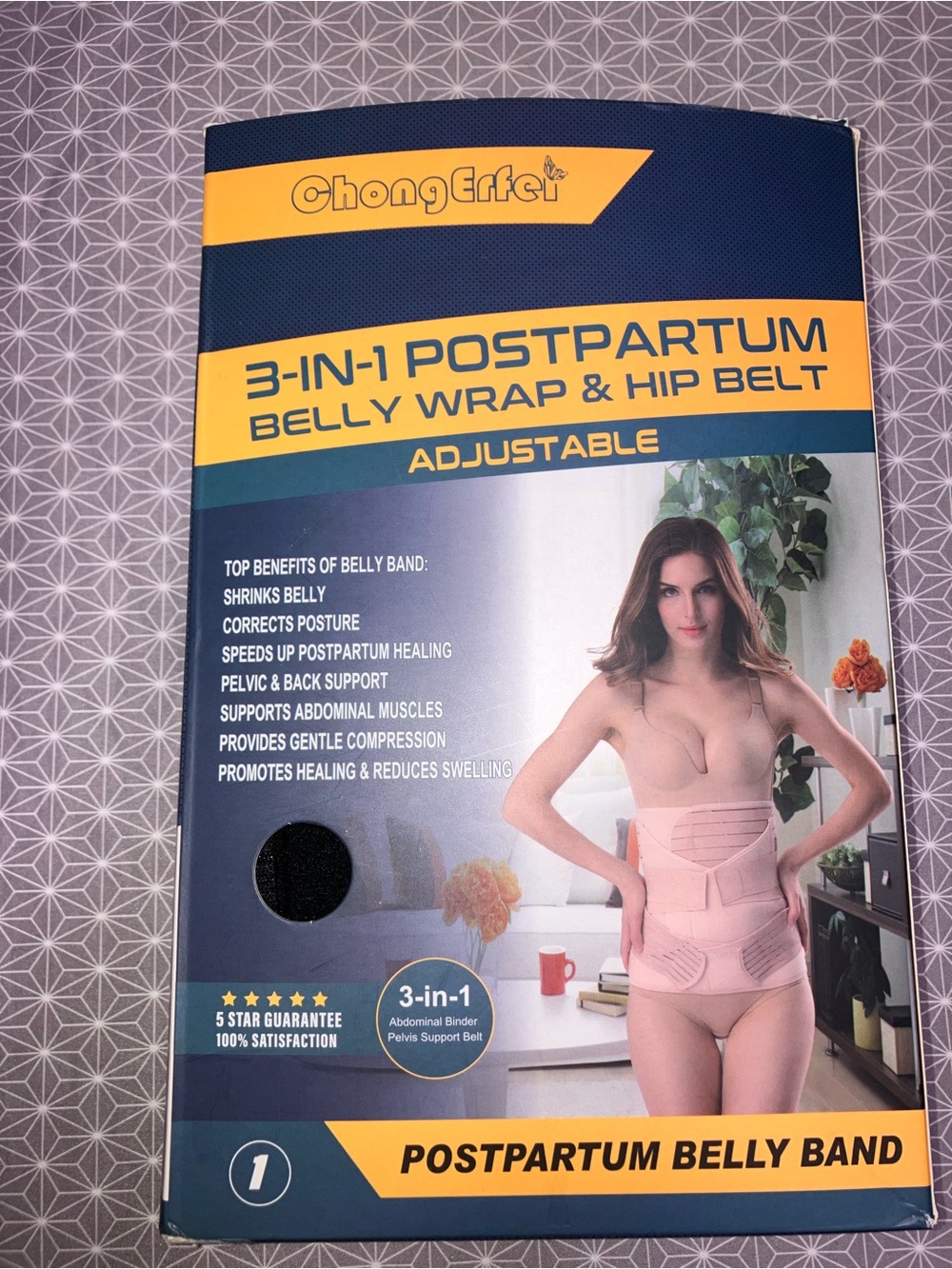 Adjustable 3-in-1 Postpartum Belly Wrap & Hip Belt - Pink